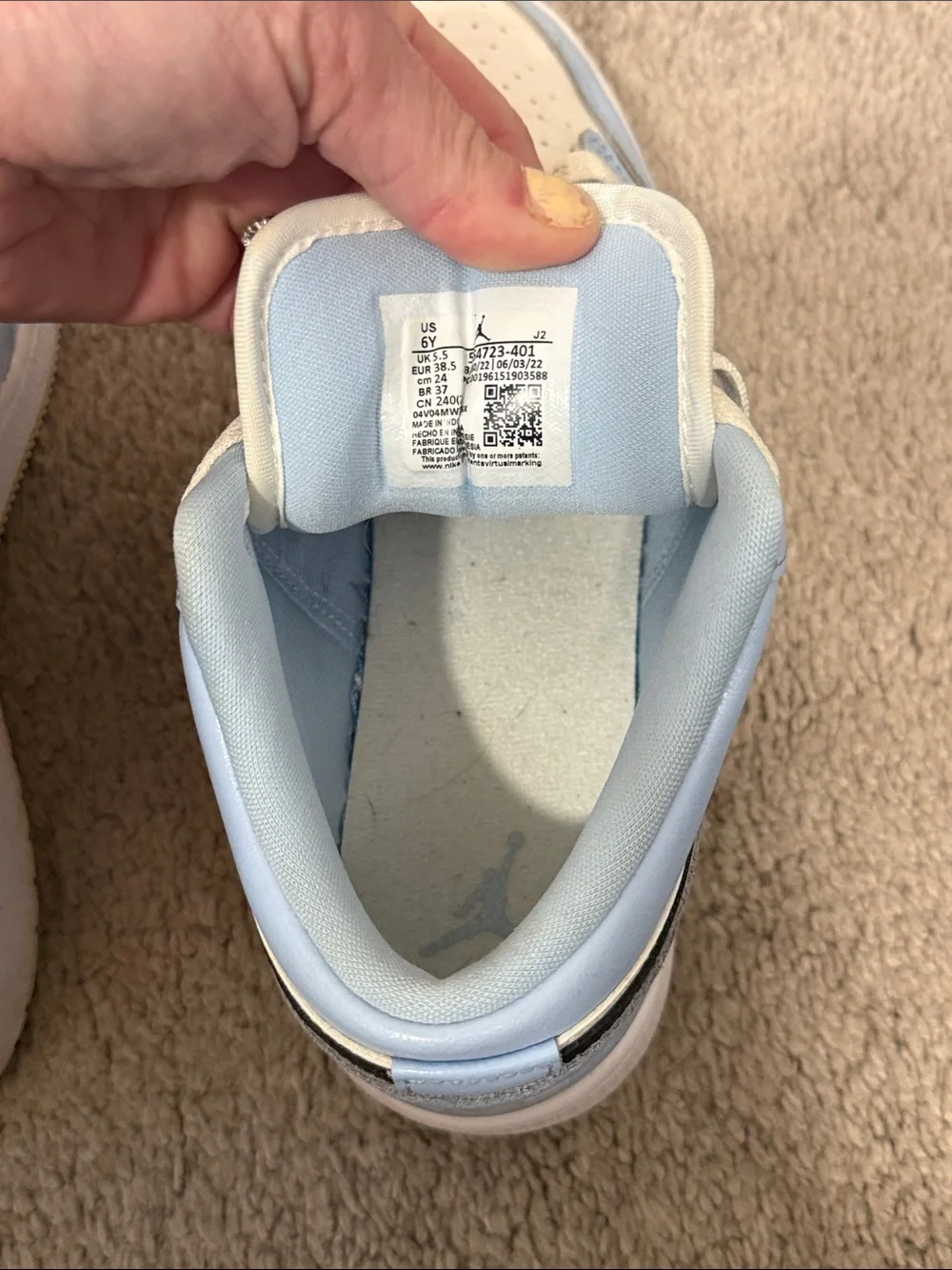 Air Jordan 1 Low GS 'Ice Blue' Kids